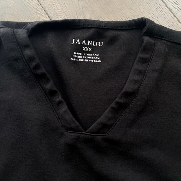 💝Jaanuu Black Scrub Top Women's 4-Pocket V-Neck Top Xxs - Picture 3 of 4